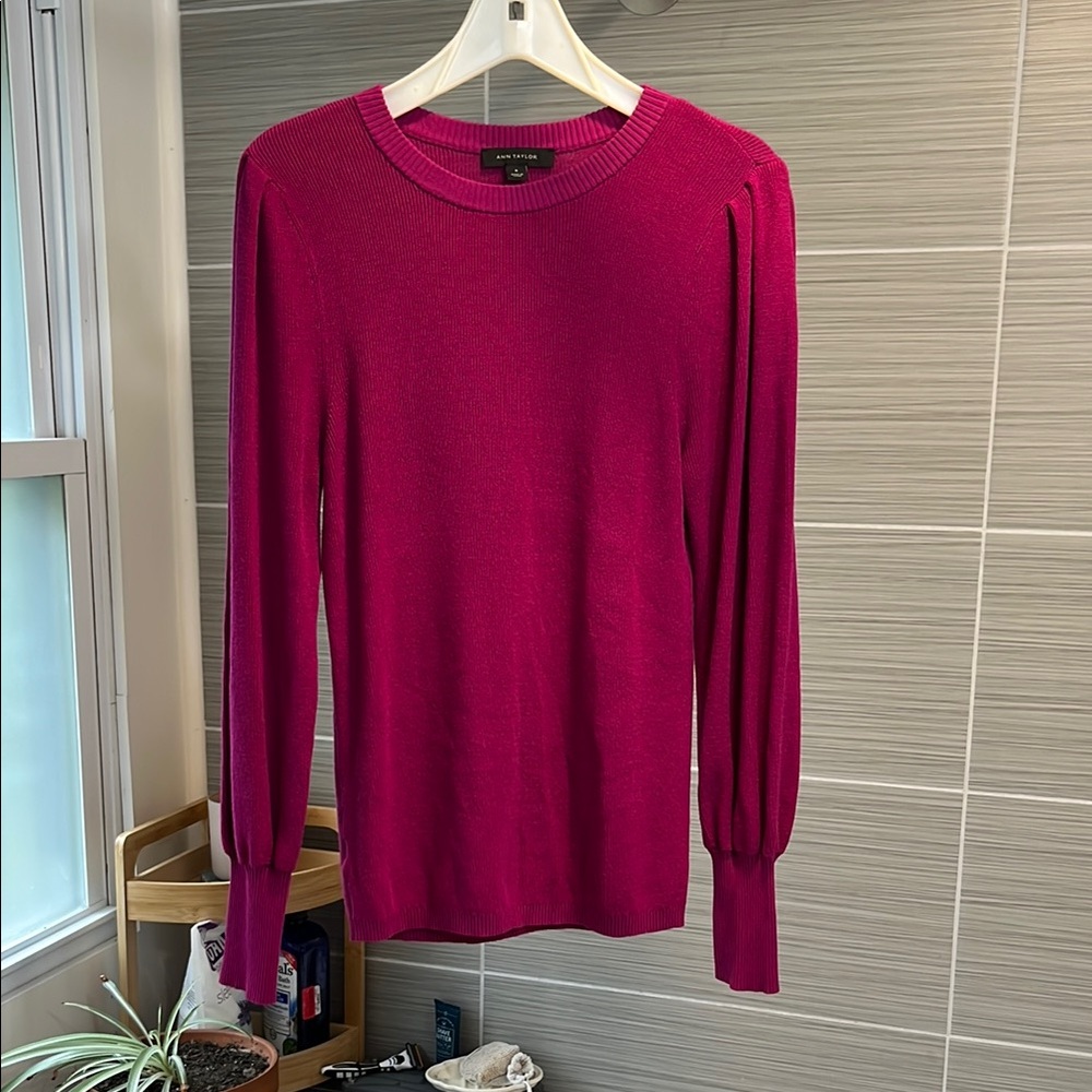 Ann Taylor Pink Crew Neck Sweater